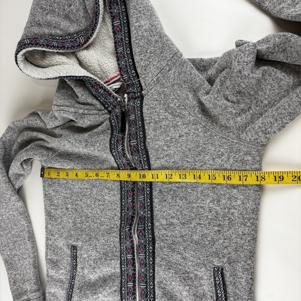 American Eagle Sweater Womens Medium Grey Full Zip Aztec Hoodie Sweatshirt - Picture 7 of 9